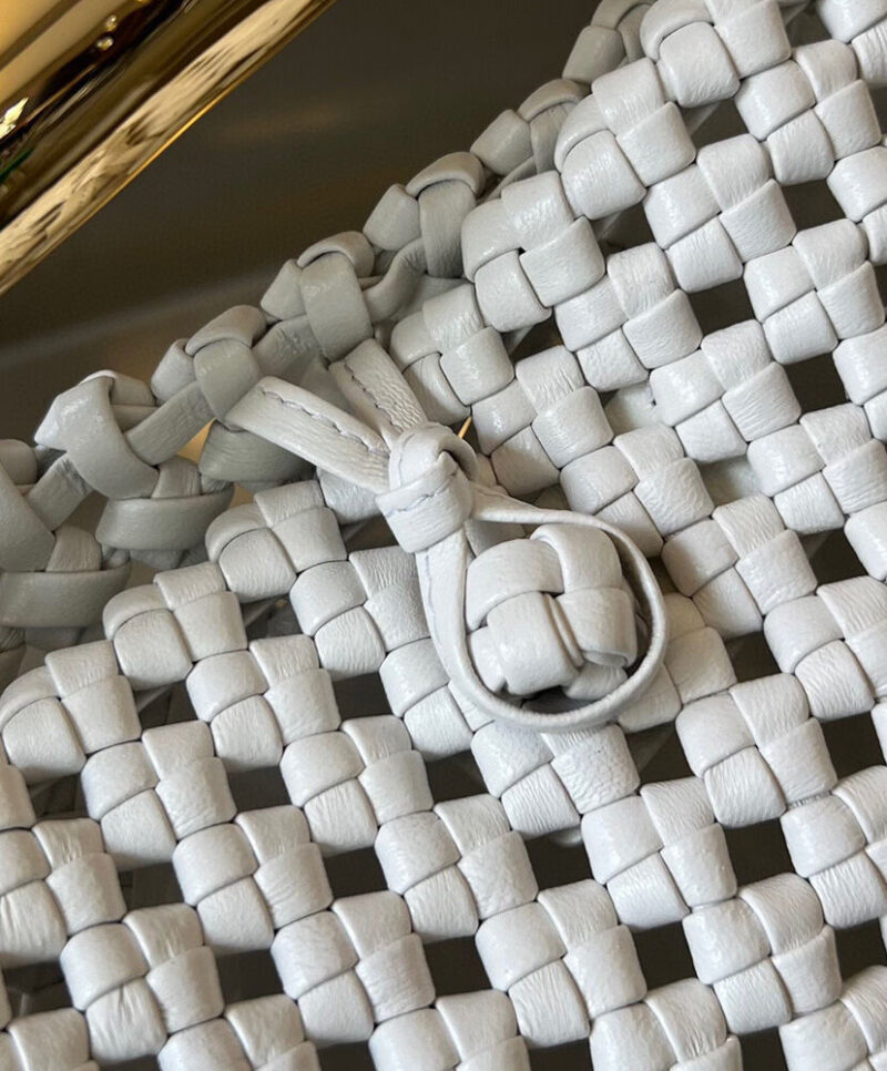 Bottega Veneta Sardine Top Handle Bag Cream